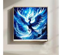Umfarvt 5D Blue Phoenix Diamond Painting Kits for Adults Kids,DIY Round Full Drill diamond art painting kits,Canvas Embroidery Diamond Art Craft for Home Wall Decor 30x30cm