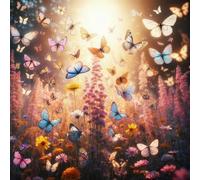 Umfarvt 5D Butterfly Plants Diamond Painting Kits for Adults Kids,DIY Square Full Drill diamond art painting kits,Canvas Embroidery Diamond Art Craft for Home Wall Decor 80x80cm