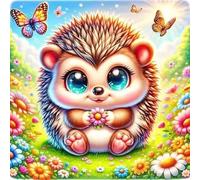 Umfarvt 5D Cartoon Hedgehog Diamond Painting Kits for Adults Kids,DIY Round Full Drill diamond art painting kits,Canvas Embroidery Diamond Art Craft for Home Wall Decor 30x30cm