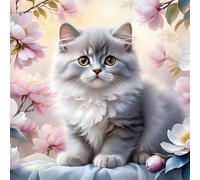 Umfarvt 5D Cats Spring Diamond Painting Kits for Adults Kids,DIY Round Full Drill diamond art painting kits,Canvas Embroidery Diamond Art Craft for Home Wall Decor 70x70cm