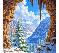 Umfarvt 5D Cave Tree Diamond Painting Kits for Adults Kids,DIY Square Full Drill diamond art painting kits,Canvas Embroidery Diamond Art Craft for Home Wall Decor 60x60cm