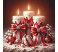 Umfarvt 5D Christmas Candle Diamond Painting Kits for Adults Kids,DIY Square Full Drill diamond art painting kits,Canvas Embroidery Diamond Art Craft for Home Wall Decor 40x40cm