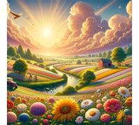 Umfarvt 5D Cloud Lawn Diamond Painting Kits for Adults Kids,DIY Square Full Drill diamond art painting kits,Canvas Embroidery Diamond Art Craft for Home Wall Decor 90x90cm