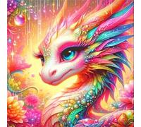 Umfarvt 5D Colorful Dragon Diamond Painting Kits for Adults Kids,DIY Square Full Drill diamond art painting kits,Canvas Embroidery Diamond Art Craft for Home Wall Decor 80x80cm