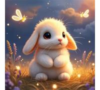 Umfarvt 5D Conejo de campo Diamond Painting Kit Completo,diamond painting Art kit para Adultos,DIY Round Cristal Pintura de Diamante Bordado Punto de Cruz Manualidades para Decor Hogar 30x30cm