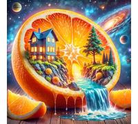 Umfarvt 5D Cosmic Fruit Landscapes Diamond Painting Kits for Adults Kids,DIY Square Full Drill diamond art painting kits,Canvas Embroidery Diamond Art Craft for Home Wall Decor 80x80cm