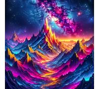 Umfarvt 5D Cosmic Mountain Diamond Painting Kits for Adults Kids,DIY Square Full Drill diamond art painting kits,Canvas Embroidery Diamond Art Craft for Home Wall Decor 90x90cm