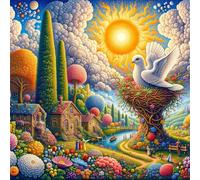 Umfarvt 5D Country Garden Diamond Painting Kits for Adults Kids,DIY Round Full Drill diamond art painting kits,Canvas Embroidery Diamond Art Craft for Home Wall Decor 60x60cm