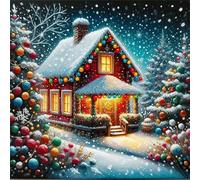 Umfarvt 5D Cozy Cottage Diamond Painting Kits for Adults Kids,DIY Square Full Drill diamond art painting kits,Canvas Embroidery Diamond Art Craft for Home Wall Decor 90x90cm