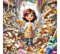 Umfarvt 5D Creative Space Girl Diamond Painting Kits for Adults Kids,DIY Square Full Drill diamond art painting kits,Canvas Embroidery Diamond Art Craft for Home Wall Decor 90x90cm