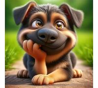 Umfarvt 5D Cute Dog Diamond Painting Kits for Adults Kids,DIY Square Full Drill diamond art painting kits,Canvas Embroidery Diamond Art Craft for Home Wall Decor 50x50cm