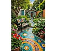 Umfarvt 5D Diamond Art Painting,Garden Plants diamond painting Kits for Adults,DIY Round Full Drill Canvas Embroidery Cross Stitch,Diamond Arts Crafts Painting Pictures for Home Wall Decor 70x150cm