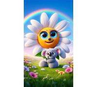 Umfarvt 5D Diamond Art Painting,Koala Sunflower diamond painting Kits for Adults,DIY Round Full Drill Canvas Embroidery Cross Stitch,Diamond Arts Crafts Painting Pictures for Home Wall Decor 30x70cm