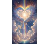 Umfarvt 5D Diamond Art Painting,Love Cloud Sky diamond painting Kits for Adults,DIY Round Full Drill Canvas Embroidery Cross Stitch,Diamond Arts Crafts Painting Pictures for Home Wall Decor 30x70cm