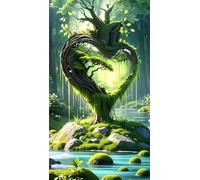 Umfarvt 5D Diamond Art Painting,Love Plant Tree diamond painting Kits for Adults,DIY Square Full Drill Canvas Embroidery Cross Stitch,Diamond Arts Crafts Painting Pictures for Home Wall Decor 40x90cm