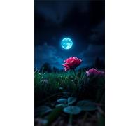 Umfarvt 5D Diamond Art Painting,Night Rose Red diamond painting Kits for Adults,DIY Round Full Drill Canvas Embroidery Cross Stitch,Diamond Arts Crafts Painting Pictures for Home Wall Decor 50x110cm