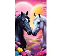 Umfarvt 5D Diamond Painting Kit Completo,Caballo del amor Diamond Art Kits para Adultos,DIY Square Drill Rhinestone Bordado Punto De Cruz Artes Manualidade Para Decoración de Pared 40x90cm