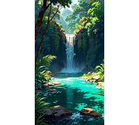 Umfarvt 5D Diamond Painting Kit Completo,Lago Río Árbol Diamond Art Kits para Adultos,DIY Square Drill Rhinestone Bordado Punto De Cruz Artes Manualidade Para Decoración de Pared 90x190cm