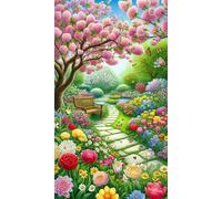 Umfarvt 5D Diamond Painting Kit Completo,Plantas jardín Árboles Diamond Art Kits para Adultos,DIY Square Drill Rhinestone Bordado Punto De Cruz Artes Manualidade Para Decoración de Pared 50x110cm