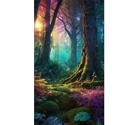 Umfarvt 5D Diamond Painting Kit Completo,Plantas jungla Luz sol Diamond Art Kits para Adultos,DIY Square Drill Rhinestone Bordado Punto De Cruz Artes Manualidade Para Decoración de Pared 40x90cm