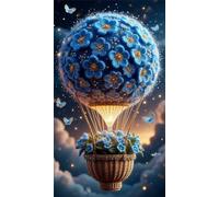 Umfarvt 5D Diamond Painting Kit Completo,Resumen globo aerostático Diamond Art Kits para Adultos,DIY Square Drill Rhinestone Bordado Punto De Cruz Artes Manualidade Para Decoración de Pared 100x210cm