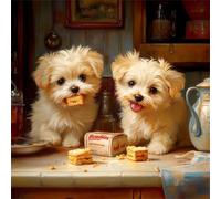 Umfarvt 5D Dog Biscuits Diamond Painting Kits for Adults Kids,DIY Round Full Drill diamond art painting kits,Canvas Embroidery Diamond Art Craft for Home Wall Decor 40x40cm