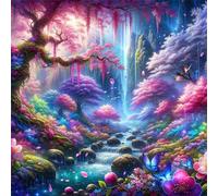 Umfarvt 5D Fairy Tale Tree Diamond Painting Kits for Adults Kids,DIY Round Full Drill diamond art painting kits,Canvas Embroidery Diamond Art Craft for Home Wall Decor 70x70cm