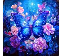 Umfarvt 5D Fantasy Butterfly Diamond Painting Kits for Adults Kids,DIY Square Full Drill diamond art painting kits,Canvas Embroidery Diamond Art Craft for Home Wall Decor 90x90cm