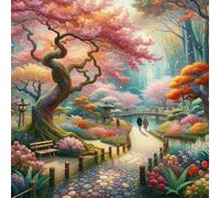 Umfarvt 5D Fantasy Park Diamond Painting Kits for Adults Kids,DIY Round Full Drill diamond art painting kits,Canvas Embroidery Diamond Art Craft for Home Wall Decor 30x30cm