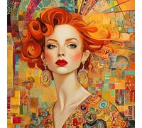 Umfarvt 5D Fashion Retro Lady Diamond Painting Kits for Adults Kids,DIY Round Full Drill diamond art painting kits,Canvas Embroidery Diamond Art Craft for Home Wall Decor 80x80cm