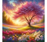 Umfarvt 5D Field Wildflowers Diamond Painting Kits for Adults Kids,DIY Square Full Drill diamond art painting kits,Canvas Embroidery Diamond Art Craft for Home Wall Decor 50x50cm