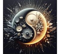 Umfarvt 5D Flower Moon Diamond Painting Kits for Adults Kids,DIY Round Full Drill diamond art painting kits,Canvas Embroidery Diamond Art Craft for Home Wall Decor 80x80cm