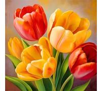 Umfarvt 5D Flower Tulip Diamond Painting Kits for Adults Kids,DIY Square Full Drill diamond art painting kits,Canvas Embroidery Diamond Art Craft for Home Wall Decor 90x90cm