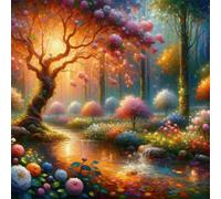 Umfarvt 5D Flowers Trees Diamond Painting Kits for Adults Kids,DIY Round Full Drill diamond art painting kits,Canvas Embroidery Diamond Art Craft for Home Wall Decor 100x100cm