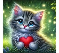 Umfarvt 5D Fluffy Cat Diamond Painting Kits for Adults Kids,DIY Round Full Drill diamond art painting kits,Canvas Embroidery Diamond Art Craft for Home Wall Decor 70x70cm