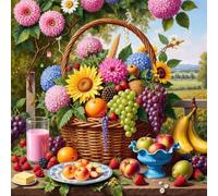 Umfarvt 5D Fruit Farm Diamond Painting Kits for Adults Kids,DIY Round Full Drill diamond art painting kits,Canvas Embroidery Diamond Art Craft for Home Wall Decor 90x90cm