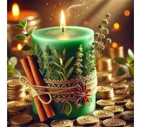 Umfarvt 5D Green Candle Diamond Painting Kits for Adults Kids,DIY Round Full Drill diamond art painting kits,Canvas Embroidery Diamond Art Craft for Home Wall Decor 40x40cm