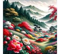 Umfarvt 5D Grove Flower Diamond Painting Kits for Adults Kids,DIY Round Full Drill diamond art painting kits,Canvas Embroidery Diamond Art Craft for Home Wall Decor 100x100cm
