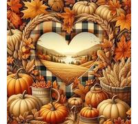 Umfarvt 5D Harvest Scenery Diamond Painting Kits for Adults Kids,DIY Round Full Drill diamond art painting kits,Canvas Embroidery Diamond Art Craft for Home Wall Decor 30x30cm