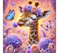 Umfarvt 5D Hydrangea Giraffe Diamond Painting Kits for Adults Kids,DIY Round Full Drill diamond art painting kits,Canvas Embroidery Diamond Art Craft for Home Wall Decor 70x70cm