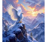 Umfarvt 5D Ice Mountain Eagle Diamond Painting Kits for Adults Kids,DIY Round Full Drill diamond art painting kits,Canvas Embroidery Diamond Art Craft for Home Wall Decor 80x80cm