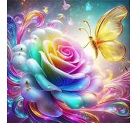 Umfarvt 5D Juicy Rose Diamond Painting Kits for Adults Kids,DIY Square Full Drill diamond art painting kits,Canvas Embroidery Diamond Art Craft for Home Wall Decor 50x50cm