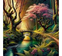 Umfarvt 5D Jungle River Diamond Painting Kits for Adults Kids,DIY Square Full Drill diamond art painting kits,Canvas Embroidery Diamond Art Craft for Home Wall Decor 60x60cm
