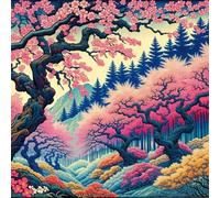Umfarvt 5D Landscape Woods Diamond Painting Kits for Adults Kids,DIY Round Full Drill diamond art painting kits,Canvas Embroidery Diamond Art Craft for Home Wall Decor 90x90cm