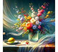 Umfarvt 5D Lemon Vase Diamond Painting Kits for Adults Kids,DIY Square Full Drill diamond art painting kits,Canvas Embroidery Diamond Art Craft for Home Wall Decor 90x90cm