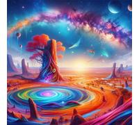 Umfarvt 5D Magic Desert Diamond Painting Kits for Adults Kids,DIY Square Full Drill diamond art painting kits,Canvas Embroidery Diamond Art Craft for Home Wall Decor 100x100cm