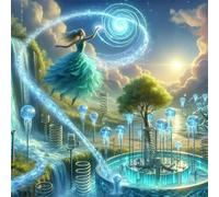Umfarvt 5D Magic Fairy Diamond Painting Kits for Adults Kids,DIY Round Full Drill diamond art painting kits,Canvas Embroidery Diamond Art Craft for Home Wall Decor 50x50cm