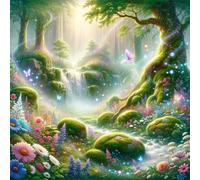 Umfarvt 5D Magic Jungle Diamond Painting Kits for Adults Kids,DIY Square Full Drill diamond art painting kits,Canvas Embroidery Diamond Art Craft for Home Wall Decor 50x50cm