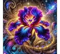 Umfarvt 5D Magic Purple Flower Diamond Painting Kits for Adults Kids,DIY Square Full Drill diamond art painting kits,Canvas Embroidery Diamond Art Craft for Home Wall Decor 80x80cm