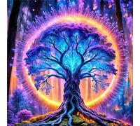 Umfarvt 5D Magic Trees Diamond Painting Kits for Adults Kids,DIY Square Full Drill diamond art painting kits,Canvas Embroidery Diamond Art Craft for Home Wall Decor 40x40cm